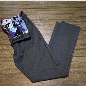 Au Noir Infinity Sophisticated Gray Pants Slim Fit Stretch Chino Mens 33x30